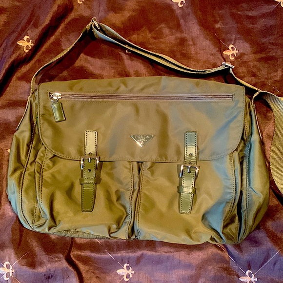 Prada Nylon Olive Green Crossbody Messenger Bag - Picture 1 of 7